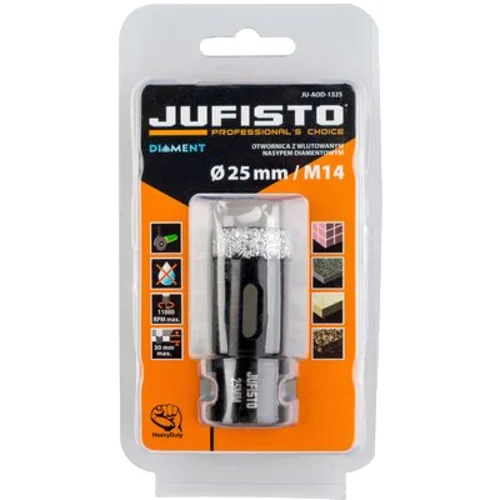 Otwornica z nasypem diamentowym 25 mm M14 diament lutowany Jufisto