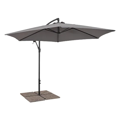 Parasol z nogą boczną NIZZA antracytowy Ø300 stalowy Bizzotto