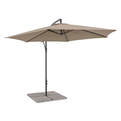 Parasol z nogą boczną NIZZA taupe Ø300 stalowy Bizzotto
