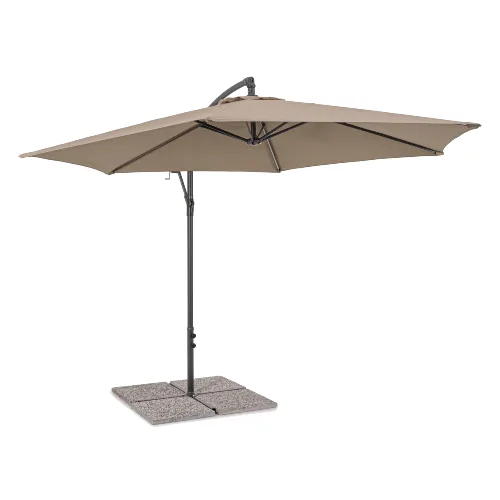 Parasol z nogą boczną NIZZA taupe Ø300 stalowy Bizzotto