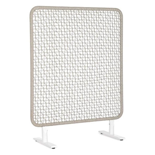 Parawan ogrodowy BABILO biały / szary 120x50 aluminium lina olefinowa Bizzotto