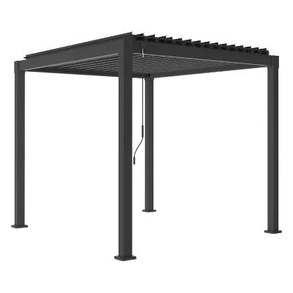 Pergola ogrodowa GARDA antracytowa 300x240 z aluminium Bizzotto