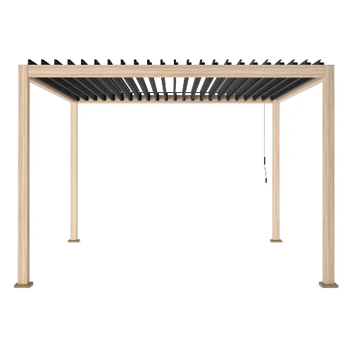 Pergola ogrodowa OCEAN natural 360x360 aluminiowa z efektem drewna Bizzotto