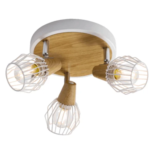 Plafon Tameta 3xE14 40 W biały-jasne drewno