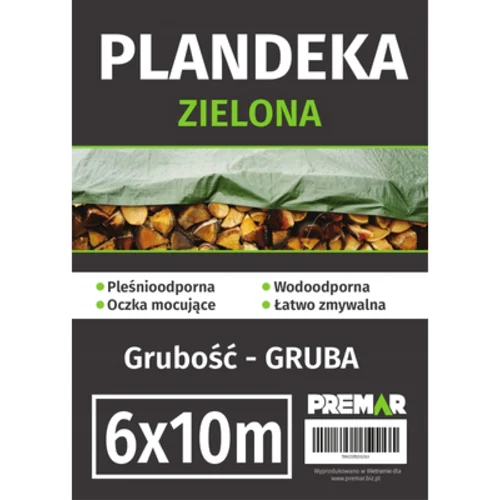 Plandeka 6 x 10 m gruba zielona