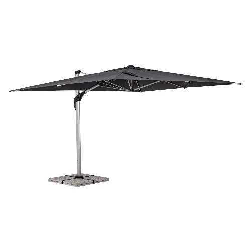 Profesjonalny parasol z nogą boczną ARIES 3x4 ciemno-szary aluminiowy Bizzotto