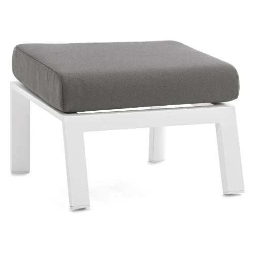 Puf ogrodowy KLEDI biały 60x59 aluminiowy Bizzotto