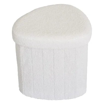Pufa Medford biała teddy