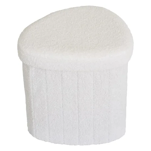 Pufa Medford biała teddy