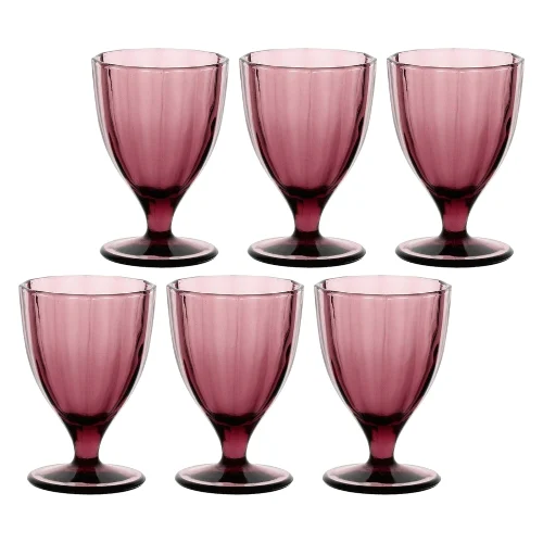 Rose&Tulipani Amami Zestaw 6 kieliszków 300 ml purpurowy