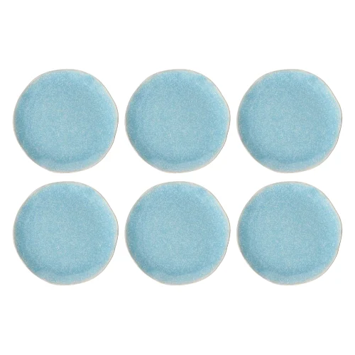 ROSE&TULIPANI CONCERTO FUSE AZZURRO Zestaw 6 talerzy do sałatek 22 cm