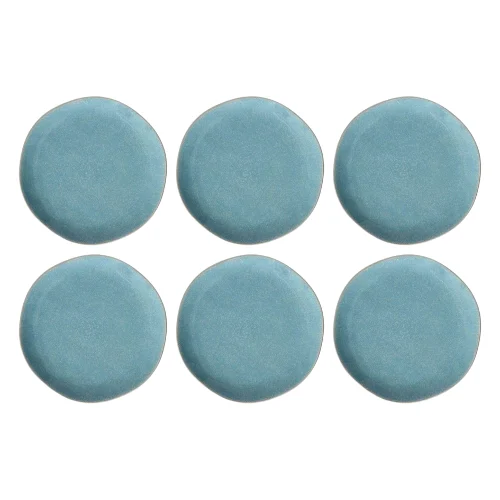 ROSE&TULIPANI CONCERTO FUSE AZZURRO Zestaw 6 talerzy obiadowych 27 cm