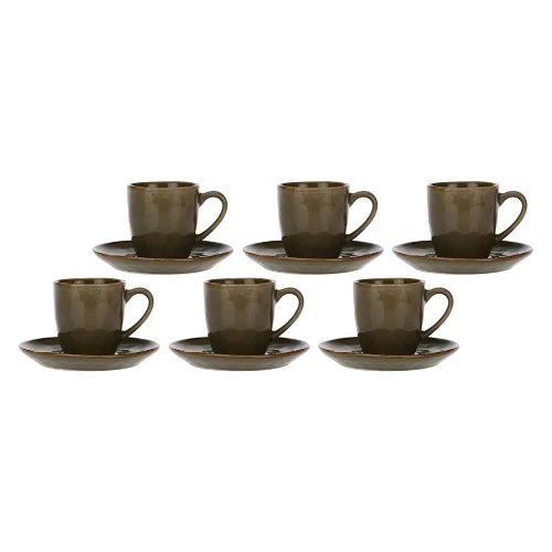 Rose&Tulipani Concerto Grigio Tortora Zestaw 6 filiżanek do espresso 90 ml
