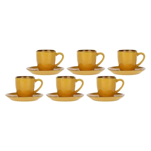 Rose&Tulipani Concerto Ocra Zestaw 6 filiżanek do espresso 90 ml