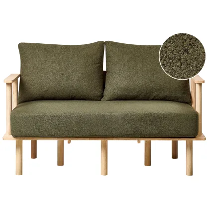 Sofa 2-osobowa boucle ciemnozielone asker