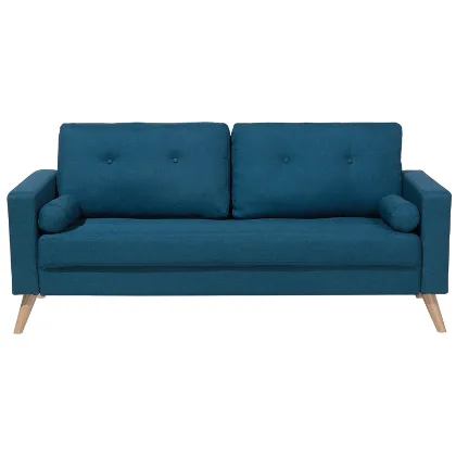 Sofa dwuosobowa tapicerowana ciemnoniebieska Marcello