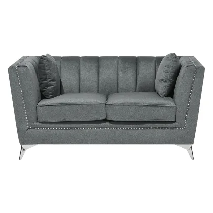 Sofa dwuosobowa welwet szara Basilio BLmeble