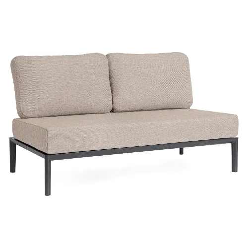 Sofa GERALD antracyt-beż aluminowa z poduszką olefinową Bizzotto