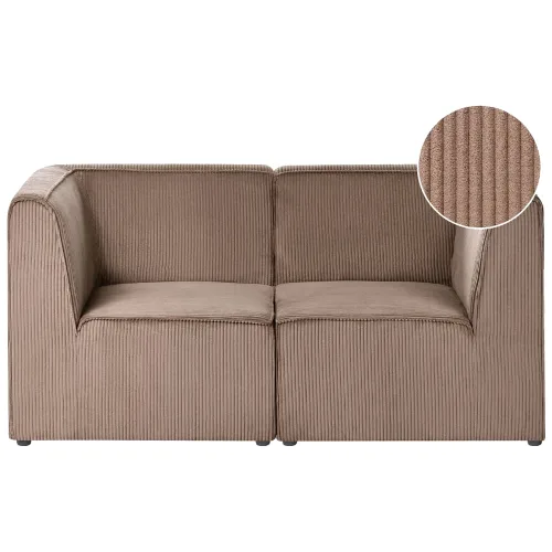 Sofa modułowa dla 2 osób LEMVIG Sztruks Piaskowy