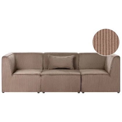 Sofa modułowa dla 3 osób LEMVIG Sztruks Piaskowy