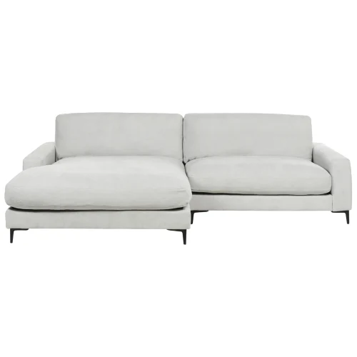 Sofa narożna prawostronna maloy tkanina szenilowa jasnoszary prawostronny