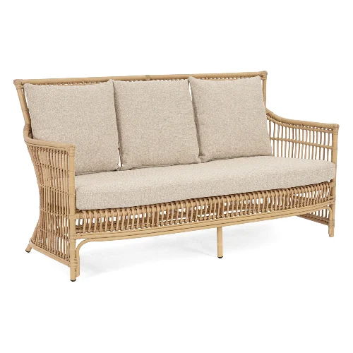 Sofa ogrodowa 2-3-os ADELMA 158x79 aluminiowa z efektem rattanu Bizzotto
