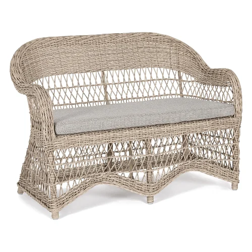 Sofa ogrodowa 2-os JUPITER 117x66 z włókna syntetycznego z poduszką olefinową Bizzotto