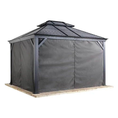 SOJAG Gazebo Messina 10x12 zasłony z klipsami ciemnoszary do pawilonu