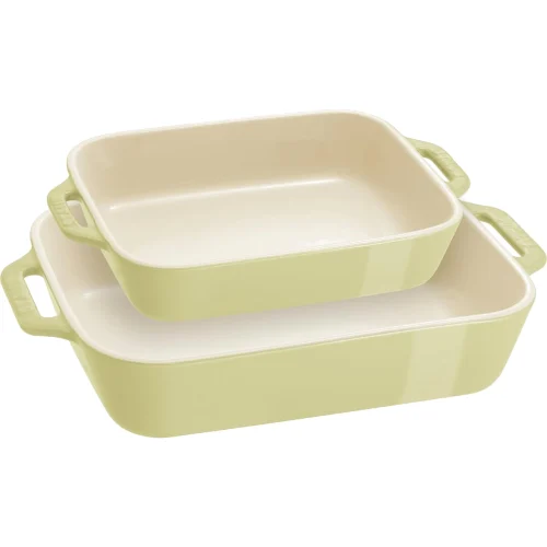 STAUB COOKING Zestaw 2 półmisków prostokątnych, jasnozielony