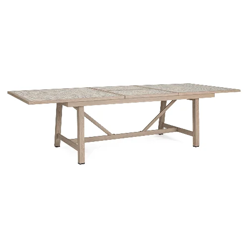 Stół ogrodowy rozkładany KALIMERA timber 212/285x106 aluminiowy z efektem drewna Bizzotto