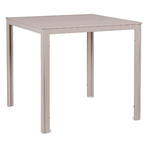 Stół ogrodowy SARITA taupe 78x78 stalowy z blatem z HDPE Bizzotto