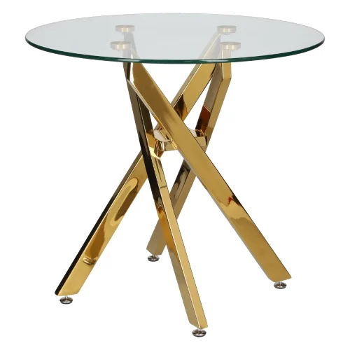 Stolik kawowy amber 60cm transparentny/ złoty
