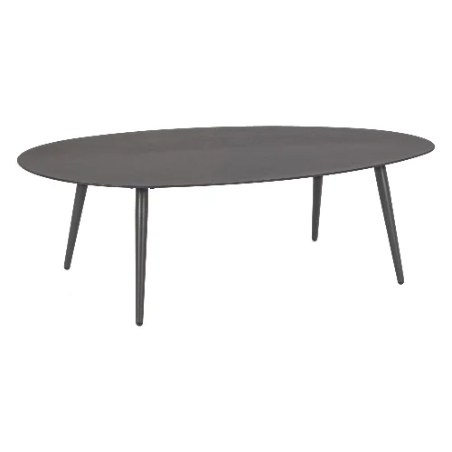 Stolik kawowy RIDLEY antracytowy 120x75 aluminiowy Bizzotto