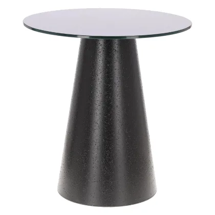Stolik kawowy soleilo szklany okrągły 60cm czarny