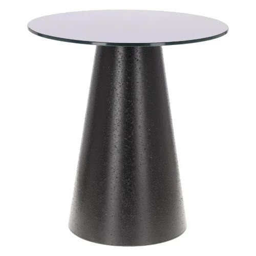Stolik kawowy soleilo szklany okrągły 60cm czarny