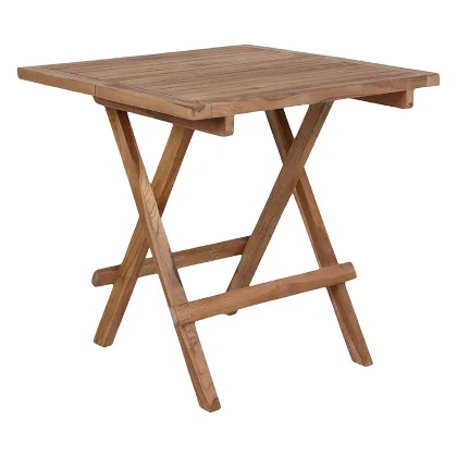 Stolik pomocniczy Bilbao 50x50cm naturalny tekowy