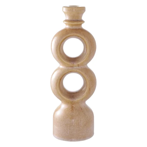 świecznik ceramiczny brązowy ósemka