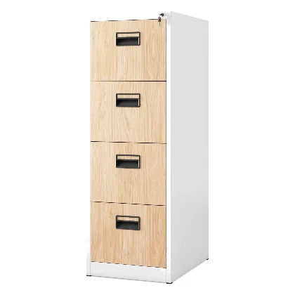 Szafa kartotekowa metalowa z 4 szufladami biała/dąb sonoma, 460x1320x620 mm: SARA Eco Design