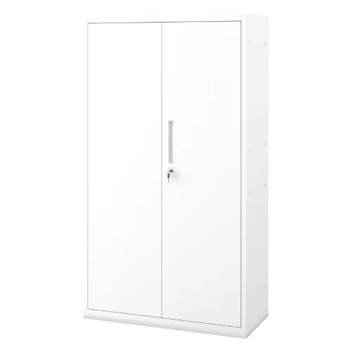 Szafa modułowa metalowa z półkami na cokole biała, 1600x900x400 mm: MEGAN