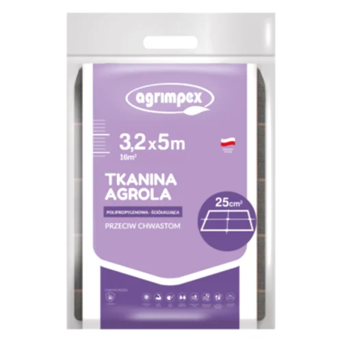 Tkanina ogrodnicza czarna 100gr Agrola 2% UV 3,20 x 5 m