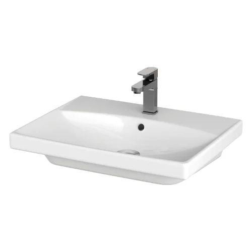 Umywalka meblowa Senti Costa 60x45 cm prostokątna biały połysk K35-092
