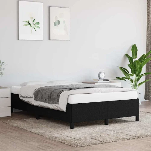 vidaXL Rama łóżka bez materaca, czarna, 120x200 cm, obita tkaniną