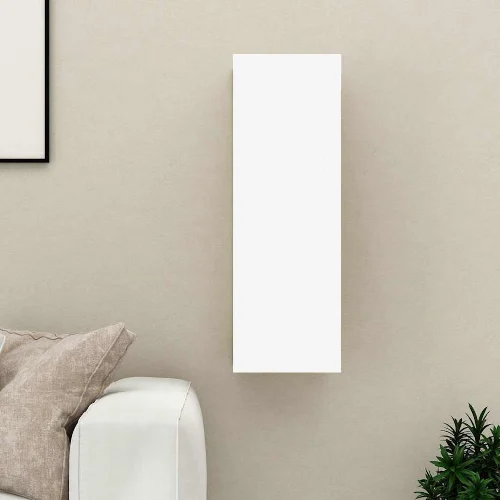 vidaXL Szafka TV, biała, 30,5x30x90 cm, materiał drewnopochodny