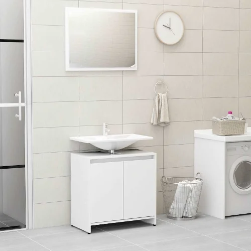 vidaXL Zestaw mebli łazienkowych, biały, materiał drewnopochodny