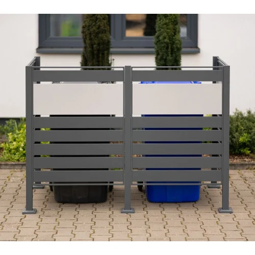 Westmann Okładzina metalowa na śmieci Planum 2x240L Mieszanka antracytu 160x90x120cm