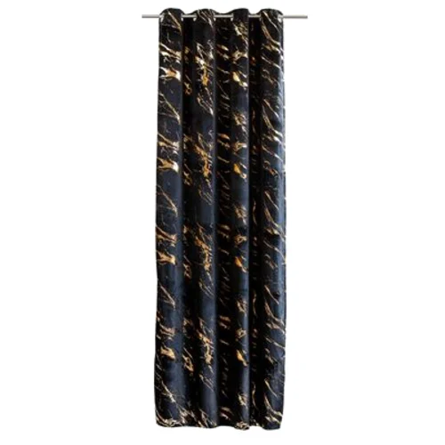 Zasłona Endless Chic Black 140 x 270 cm przelotki