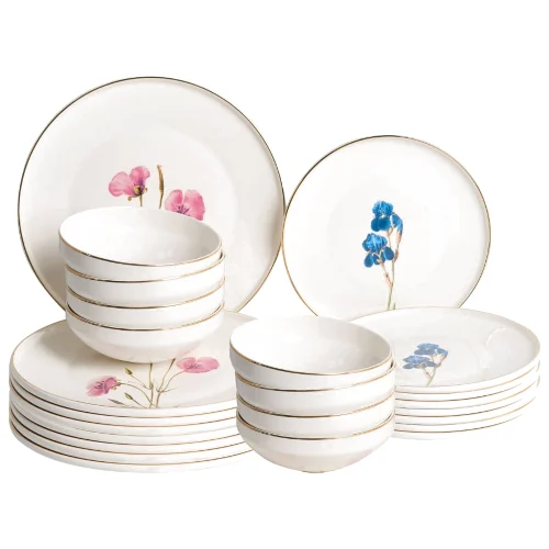 Zastawa stołowa 24-częściowa HYSSOP Porcelana Biały