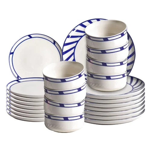 Zastawa stołowa 24-częściowa SHISO Porcelana Biały/ niebieski