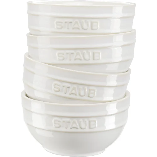 Zestaw 4 misek okrągłych Staub 12 cm Kość słoniowa