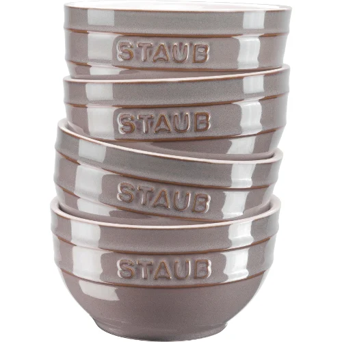 Zestaw 4 misek okrągłych Staub 14 cm Antyczny szary